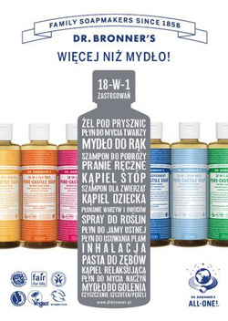 Mydło kastylijskie w płynie 18w1 Dr. Bronner's kwiat wiśni 60 ml.
