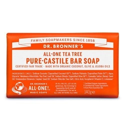 Mydło w kostce Dr. Bronner's - drzewo herbaciane 140g