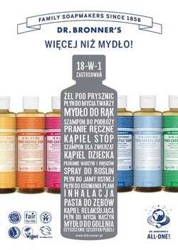 Mydło w płynie kastylijskie 18w1 Dr. Bronner's 60 ml. 3 – pack III